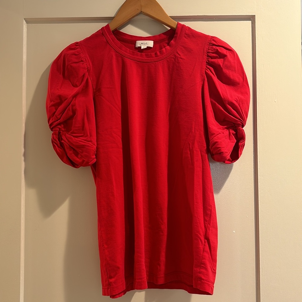 ALC puffy sleeve red t-shirt